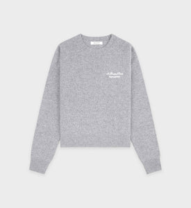 Faubourg Cashmere Sweater - Heather Gray/White