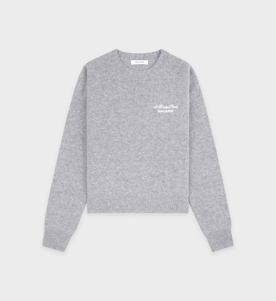 Faubourg Cashmere Sweater - Heather Gray/White