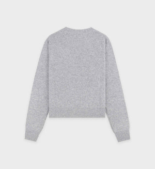 Faubourg Cashmere Sweater - Heather Gray/White