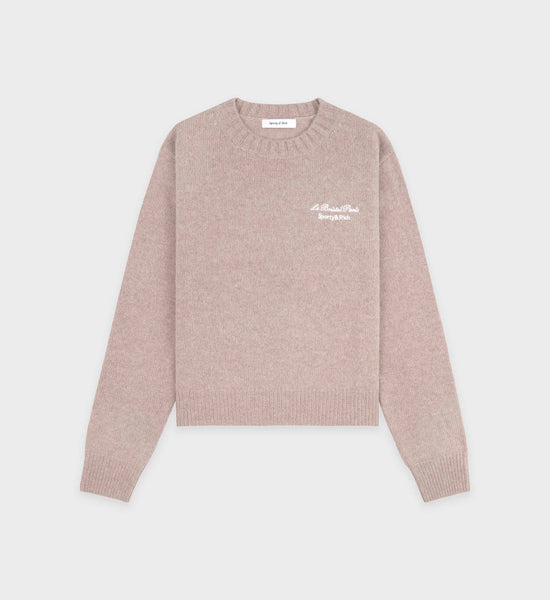 Faubourg Cashmere Sweater - Heather Oatmeal/White