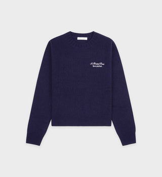 Faubourg Cashmere Sweater - Navy/White