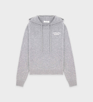 Faubourg Cashmere Hoodie - Heather Gray/White