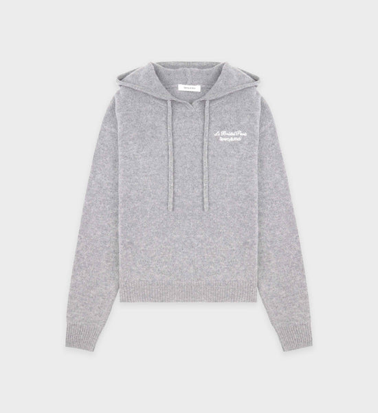 Faubourg Cashmere Hoodie - Heather Gray/White