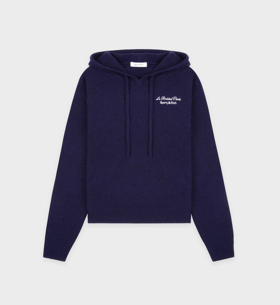 Faubourg Cashmere Hoodie - Navy/White