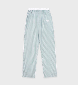 Faubourg Pyjama Pants - White/Forest Green Striped