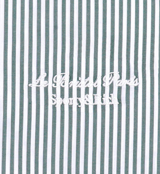 Faubourg Pyjama Shirt - White/Forest Green Striped