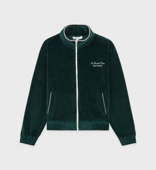 Faubourg Velour Track Jacket - Forest Green/Cream