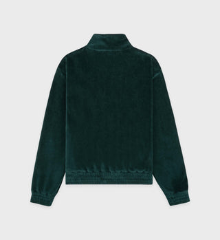 Faubourg Velour Track Jacket - Forest Green/Cream