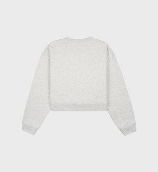 French Cropped Crewneck - Heather Gray/Navy