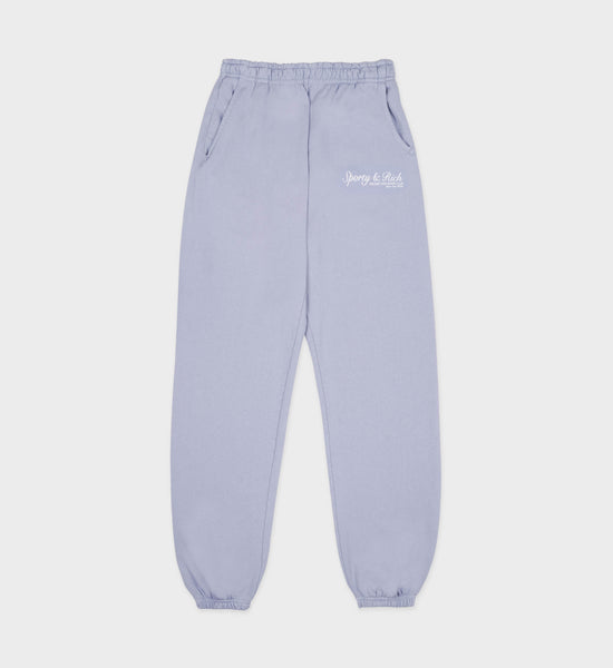 French Sweatpant - Washed Periwinkle/White