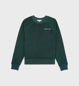 Syracuse Terry Crewneck - Forest/White