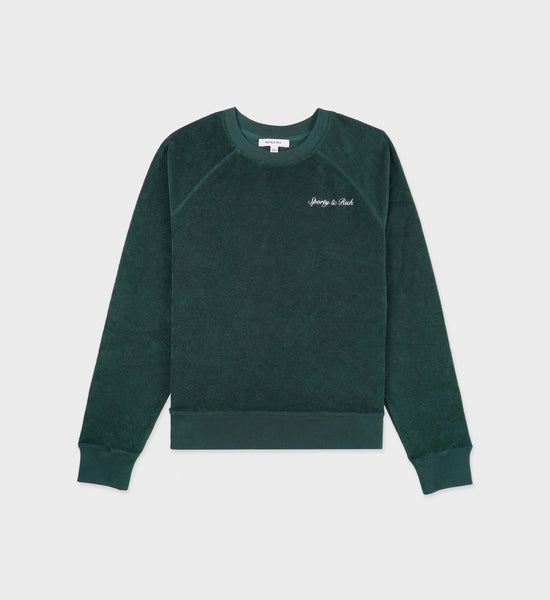 Syracuse Terry Crewneck - Forest/White