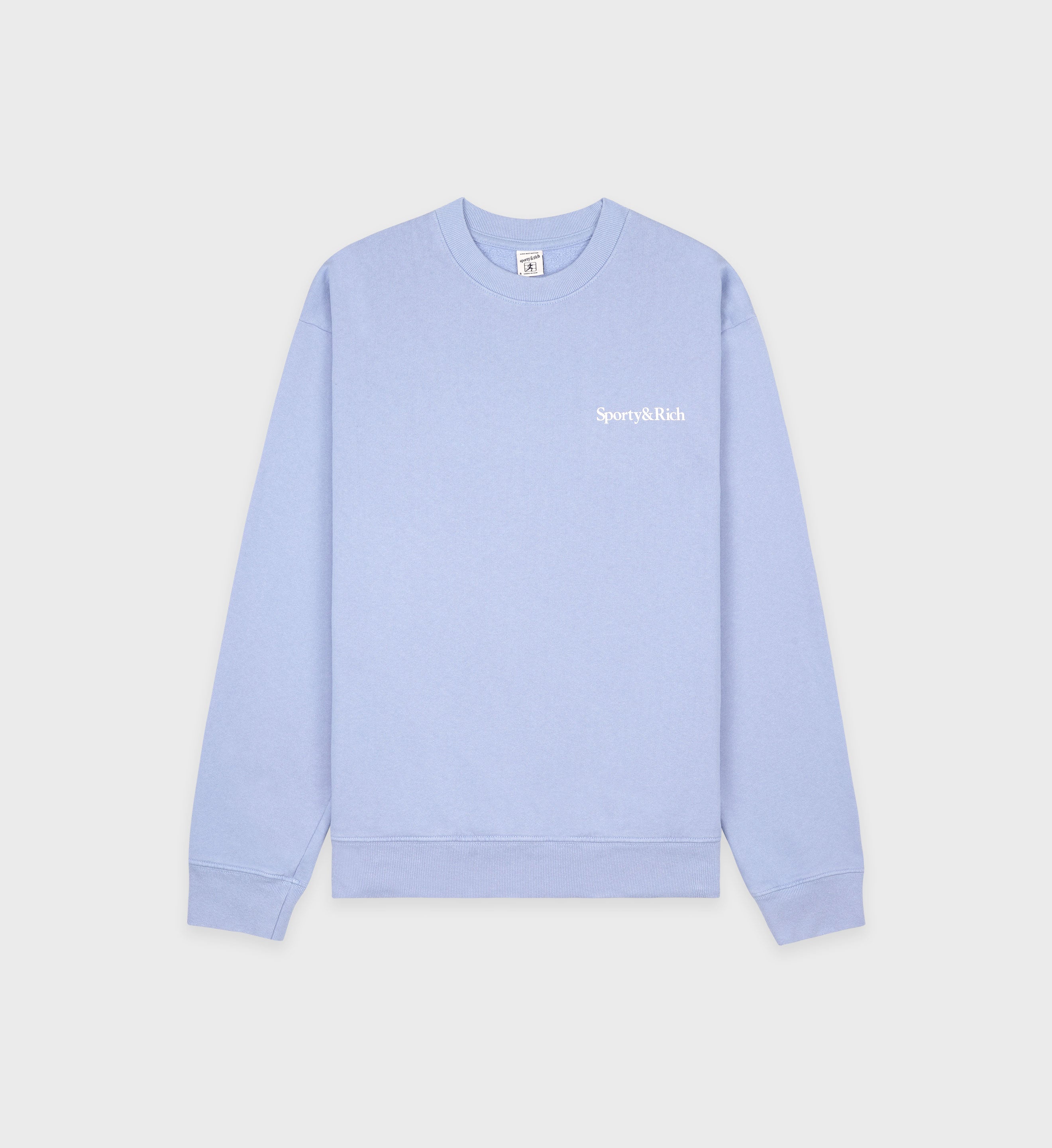 Health Is Wealth Crewneck - Periwinkle/White