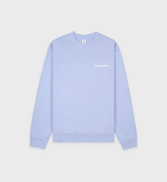 Health Is Wealth Crewneck - Periwinkle/White