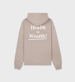Health Is Wealth Hoodie - Elephant/White
