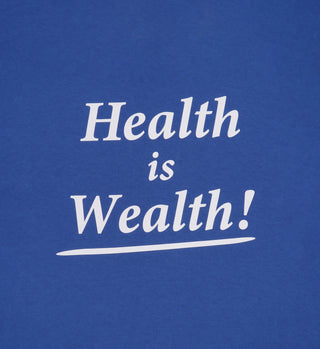 Health Is Wealth T-Shirt - Imperial Blue/White