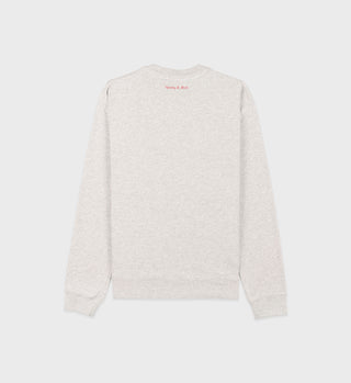 Wellness Ivy Boucle Crewneck - Heather Gray/Sports Red