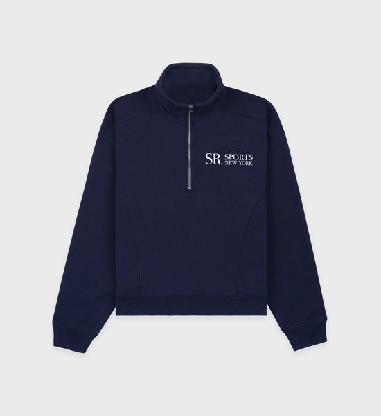 JFK Quarter Zip - Navy/White
