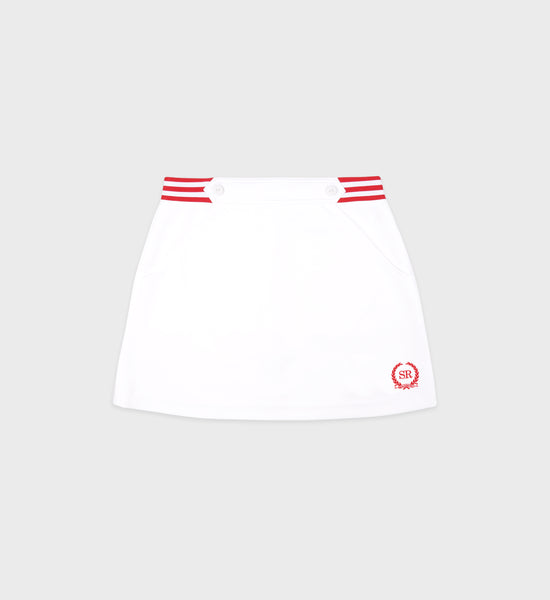 Golf Logo Kelly Skirt - White/Bright Red