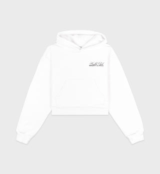 Made In USA Cropped Hoodie - White/Black
