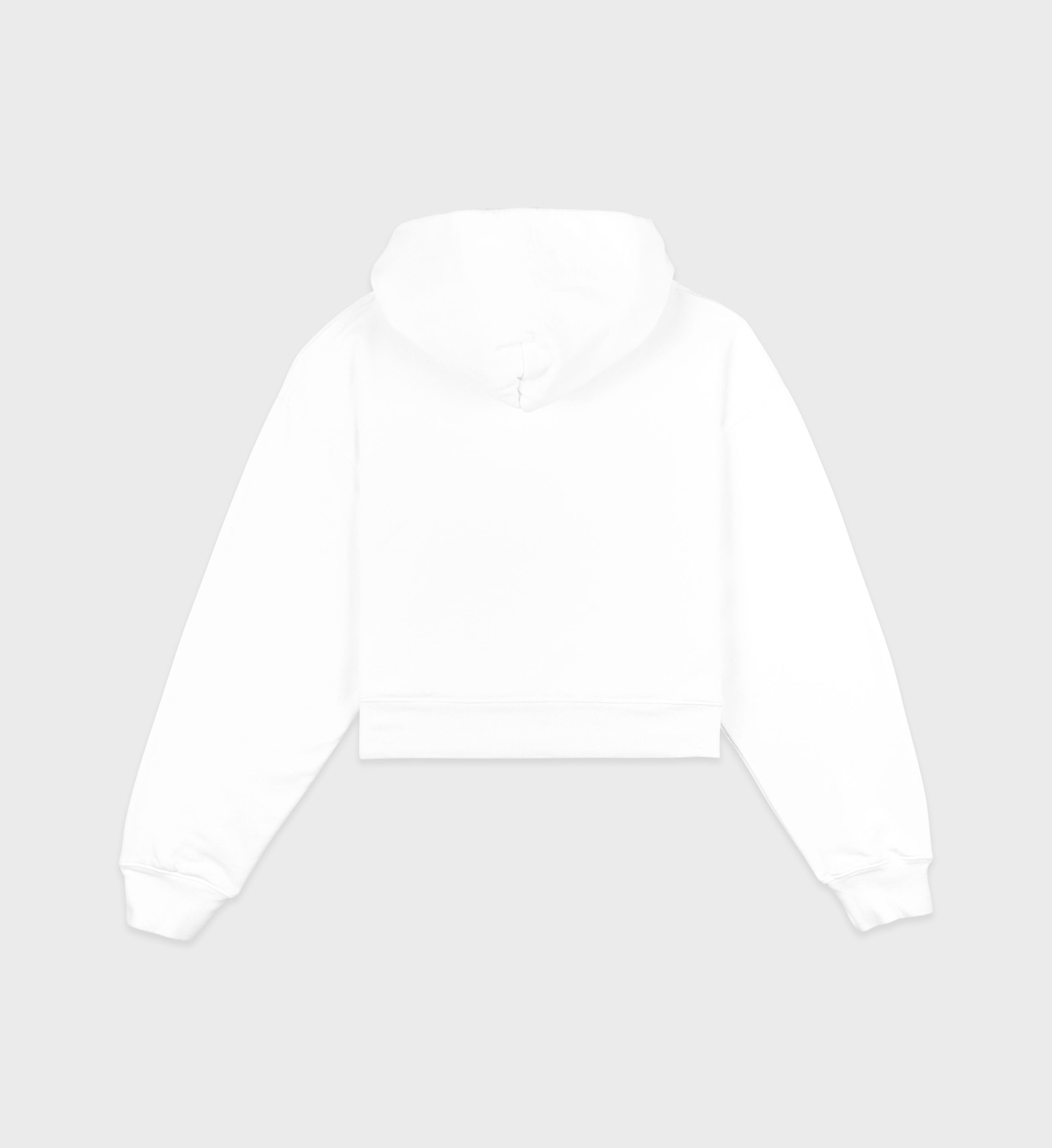 Made In USA Cropped Hoodie White Black Sporty Rich