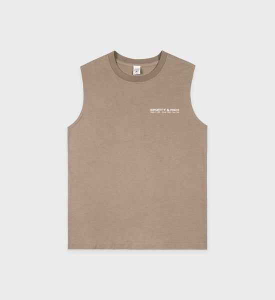 Made In USA Muscle Tee - Espresso/White