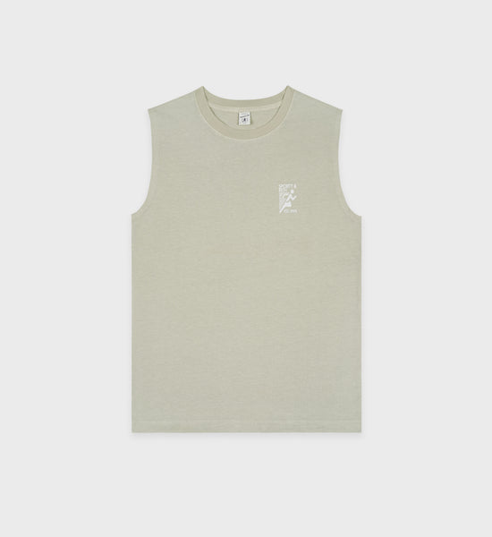 Olympic Muscle Tee - Laurel/White