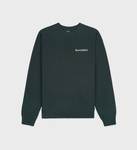 New Health Crewneck - Forest/White
