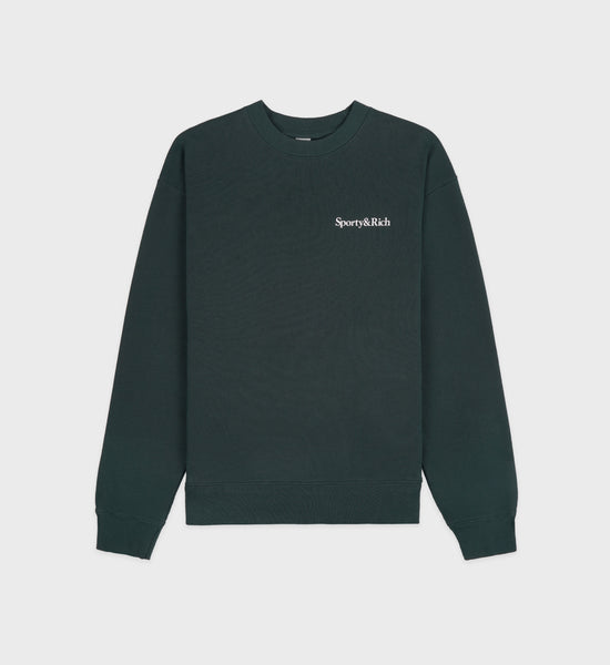 New Health Crewneck - Forest/White