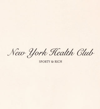 NY Health Club Cropped Crewneck - Cream/Black