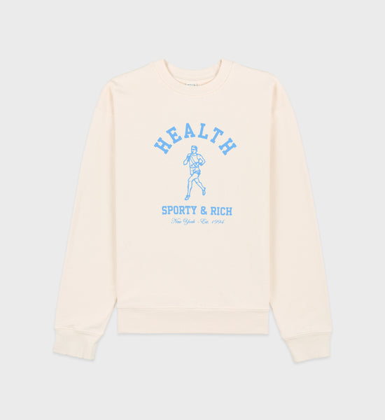 NY Running Club Crewneck - Cream/Sky Blue