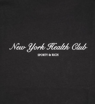 NY Health Club Cropped T-Shirt - Faded Black/White