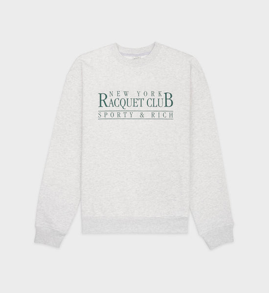 NY Racquet Club Crewneck - Heather Gray/Forest