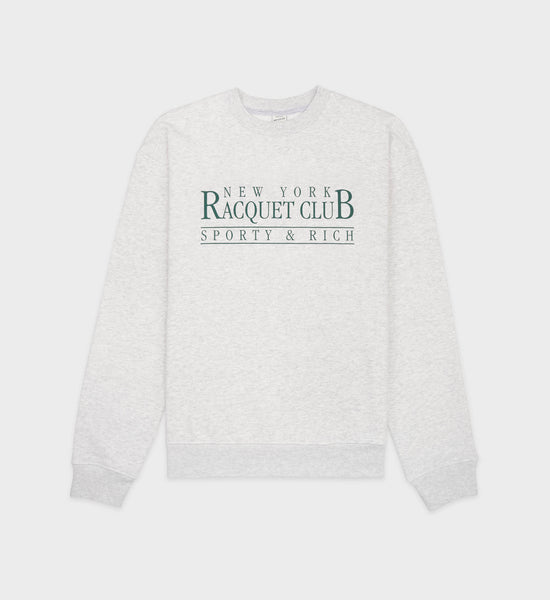 NY Racquet Club Crewneck - Heather Gray/Forest – Sporty & Rich