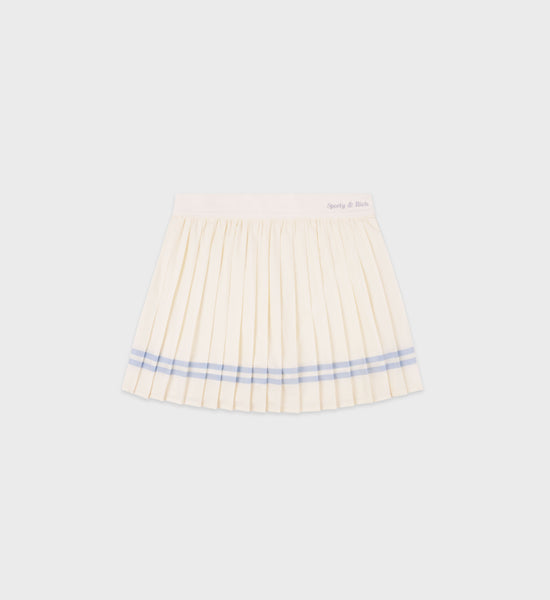 Classic Logo Pleated Skirt - Milk/Washed Hydrangea