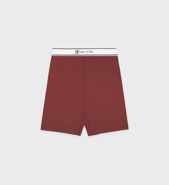 Runner Script Biker Short - Maroon