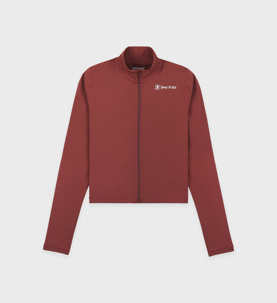 Runner Script Sports Jacket - Maroon/White