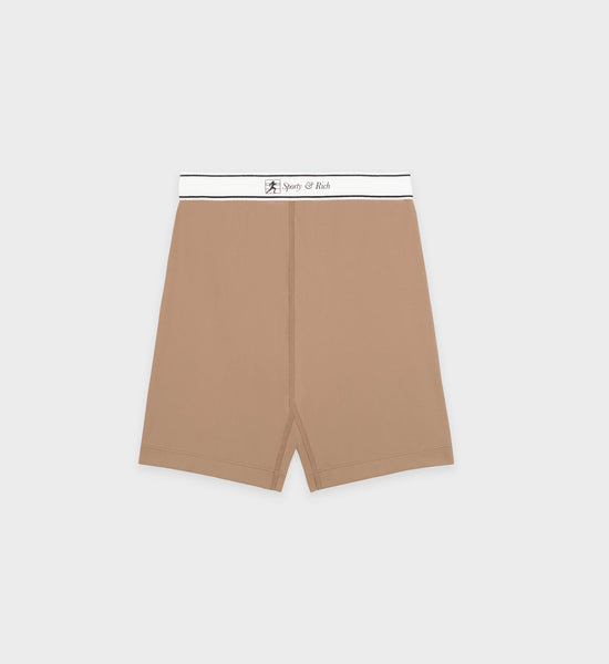 Runner Script Biker Short - Earl Gray