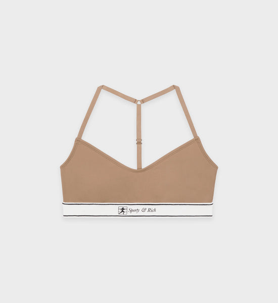 Runner Script Sports Bralette - Earl Gray
