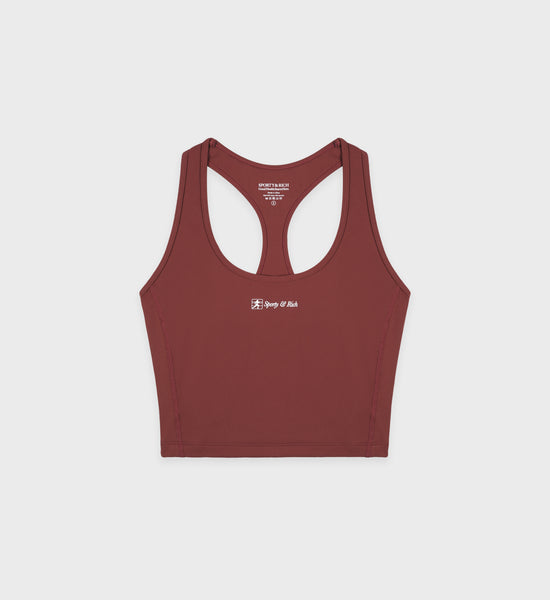 Runner Script Sports Tank - Maroon/White