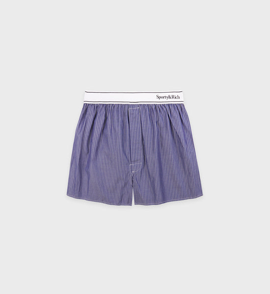 Serif Logo Boxer Shorts - Navy Striped