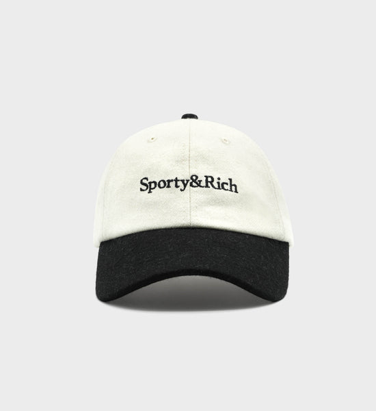 Serif Logo Wool Hat - Off White/Black
