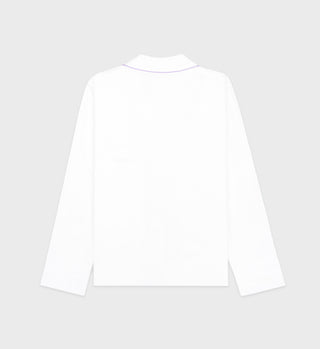 Serif Logo Pyjama Shirt - White/Lilac