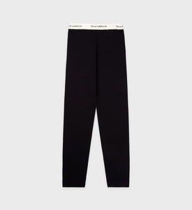 Serif Logo Knitted Legging - Black/Off White