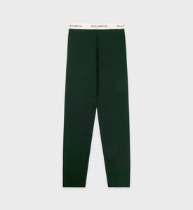 Serif Logo Knitted Legging - Forest/Off White