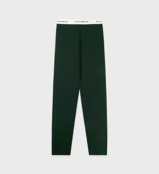 Serif Logo Knitted Legging - Forest/Off White