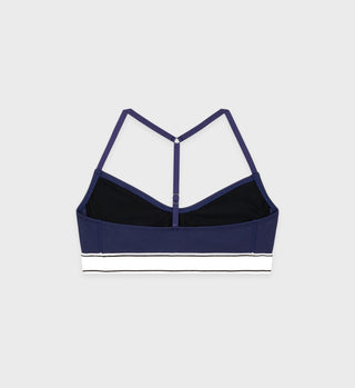 Serif Logo Sports Bralette - Navy/Off White