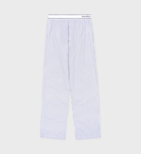 Serif Logo Trousers - Blue Striped