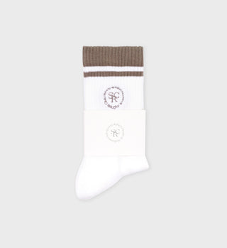 SRHWC Socks - White/Espresso