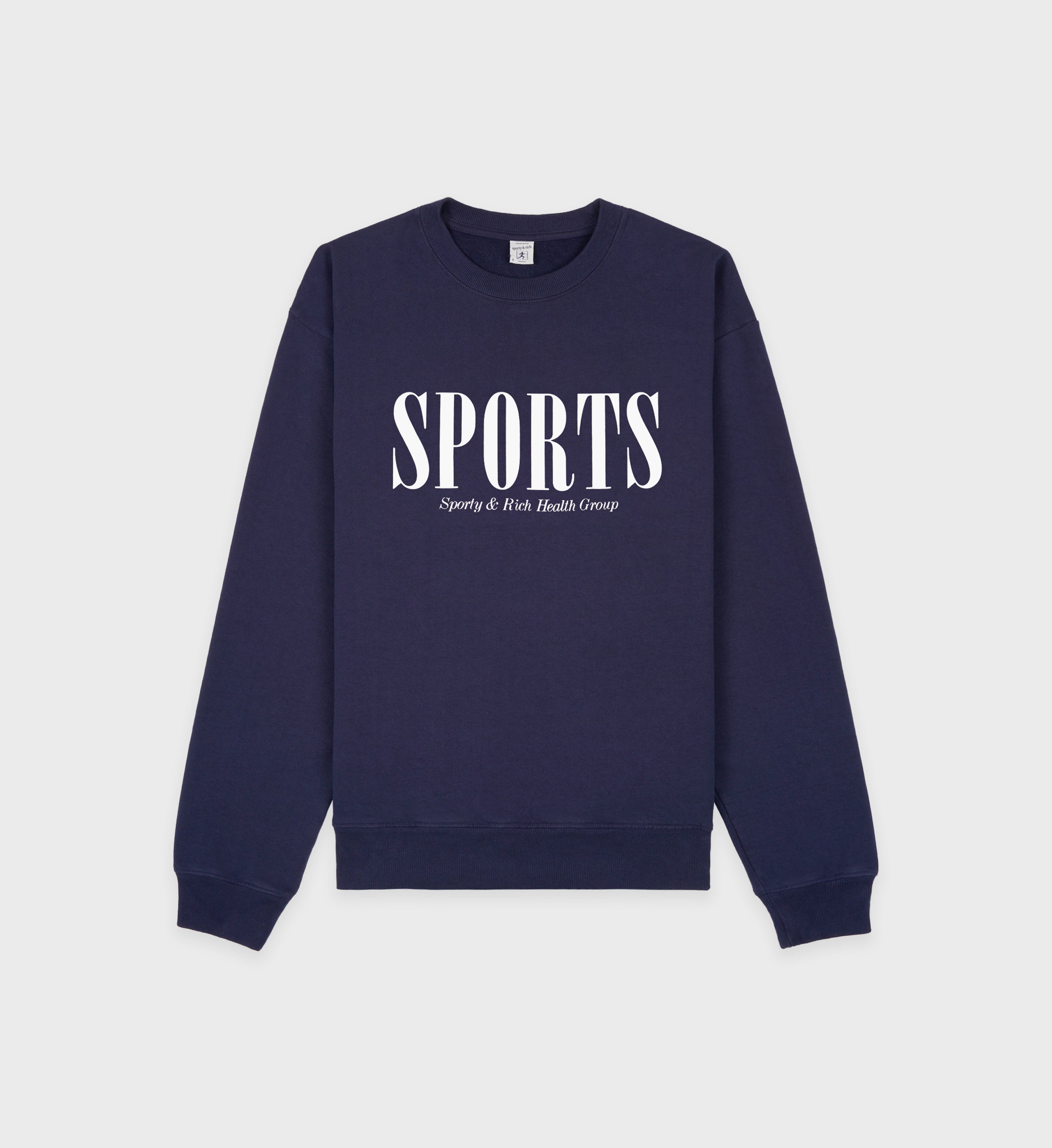 Sports Crewneck Navy White Sporty Rich